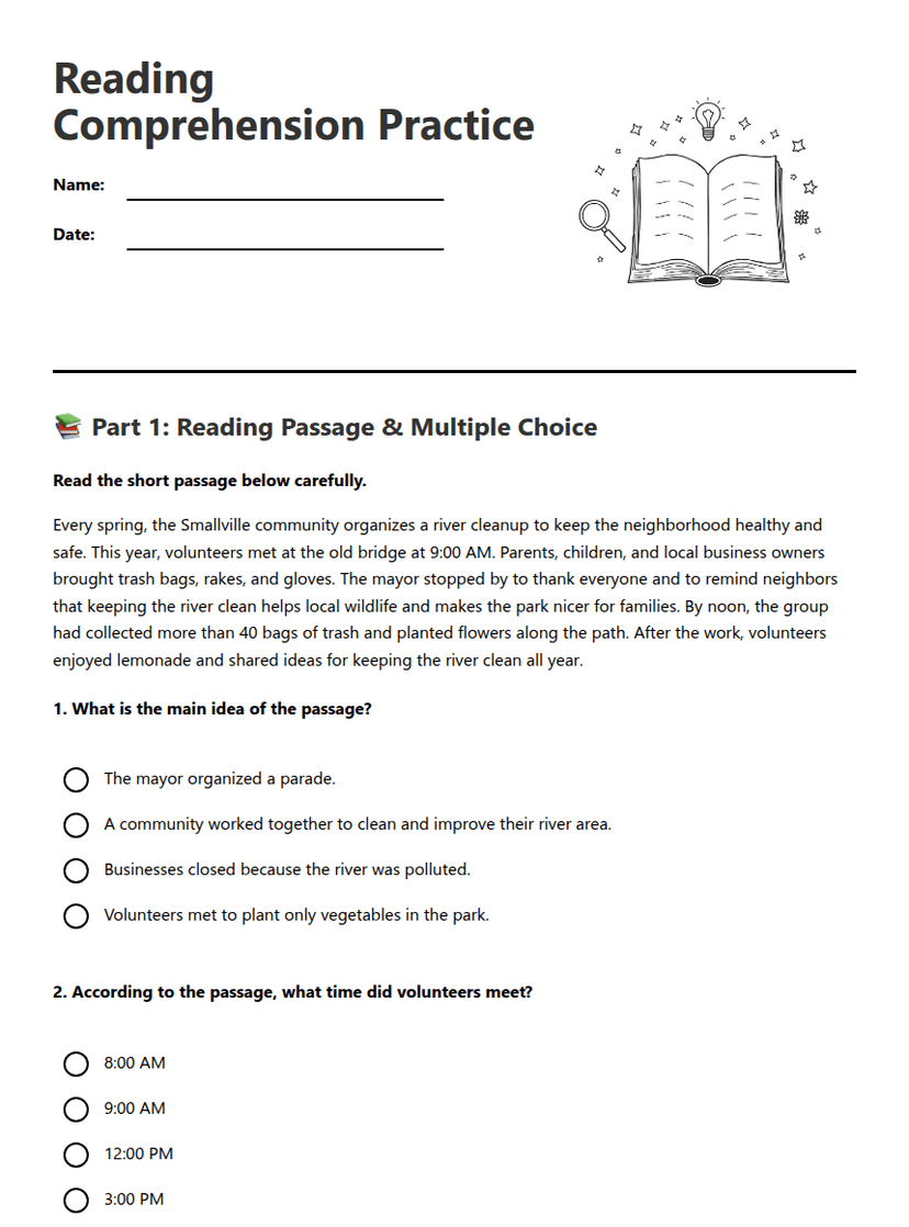 Reading Comprehension Practice
