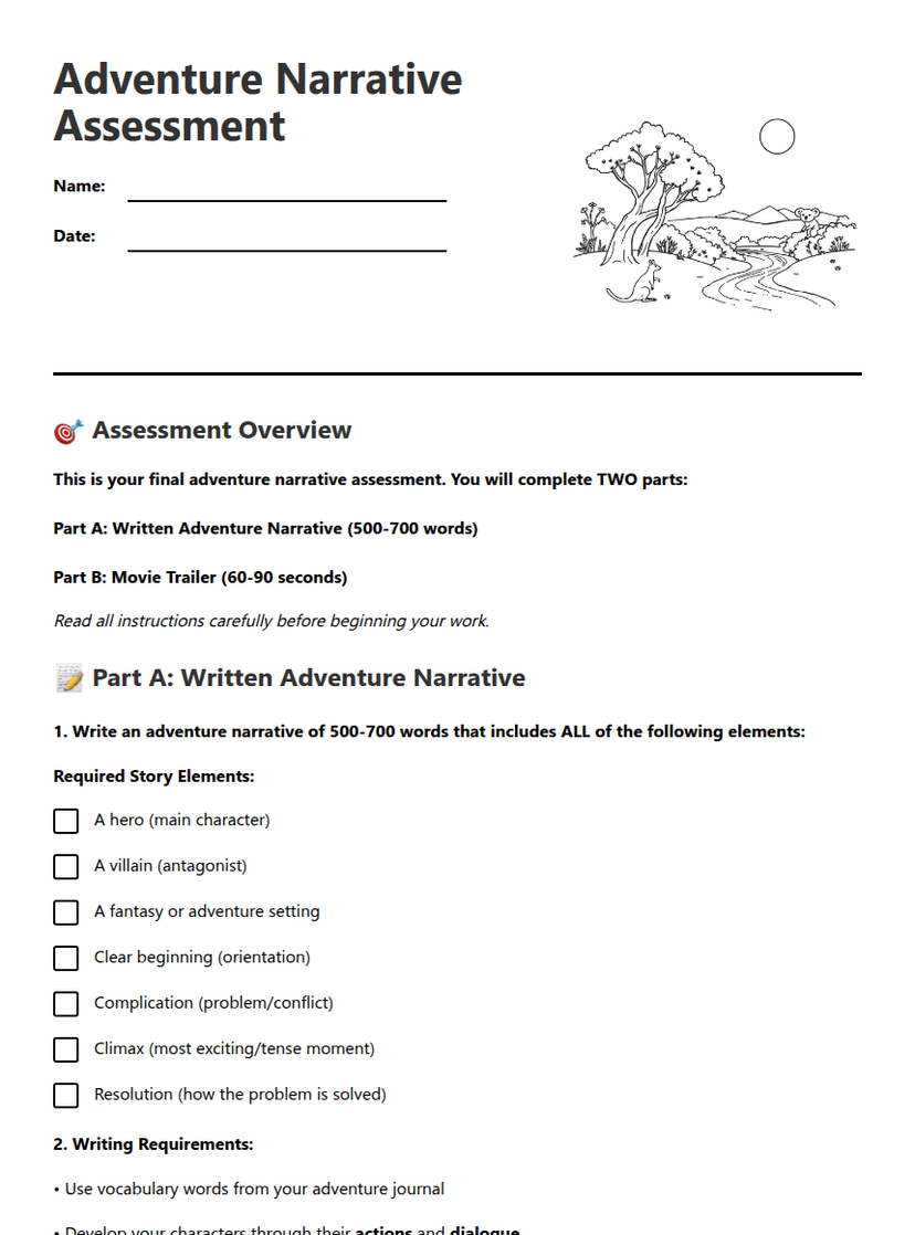 Adventure Narrative Assessment