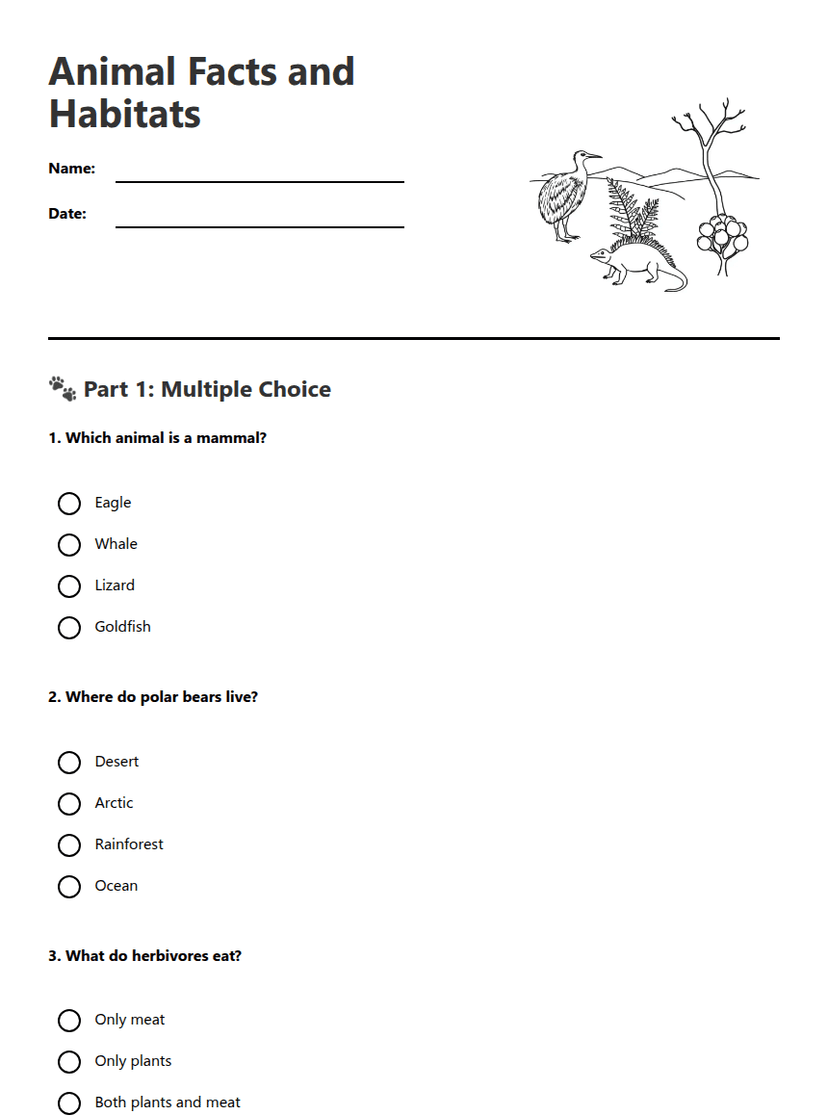 Animal Facts and Habitats
