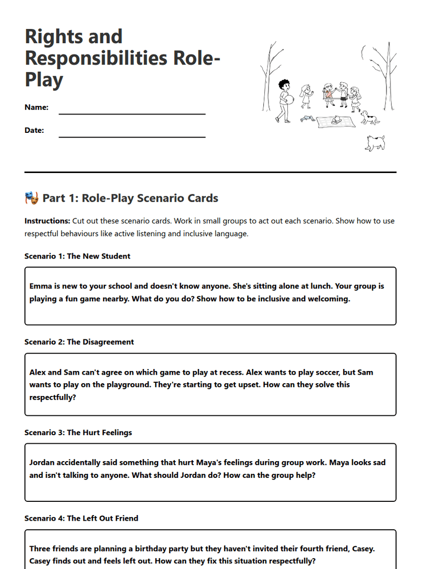 Rights and Responsibilities Role-Play