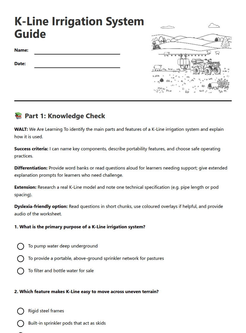 K-Line Irrigation System Guide