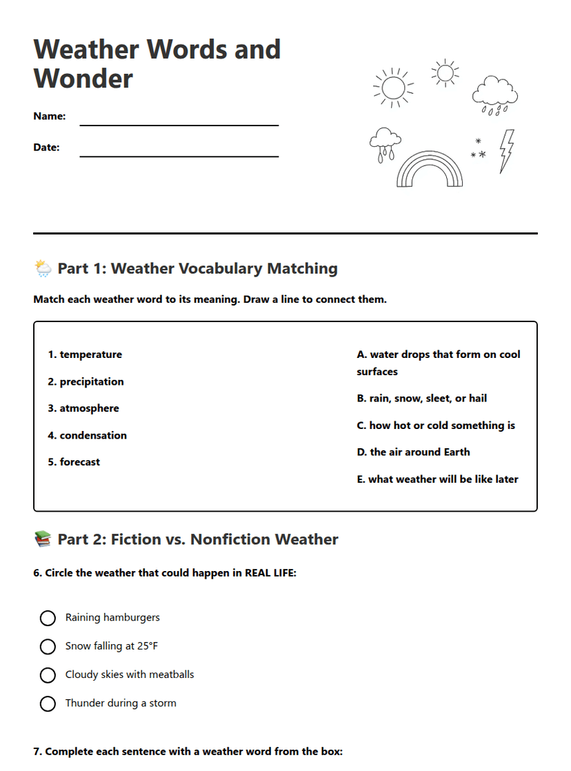 Weather Vocabulary Exploration