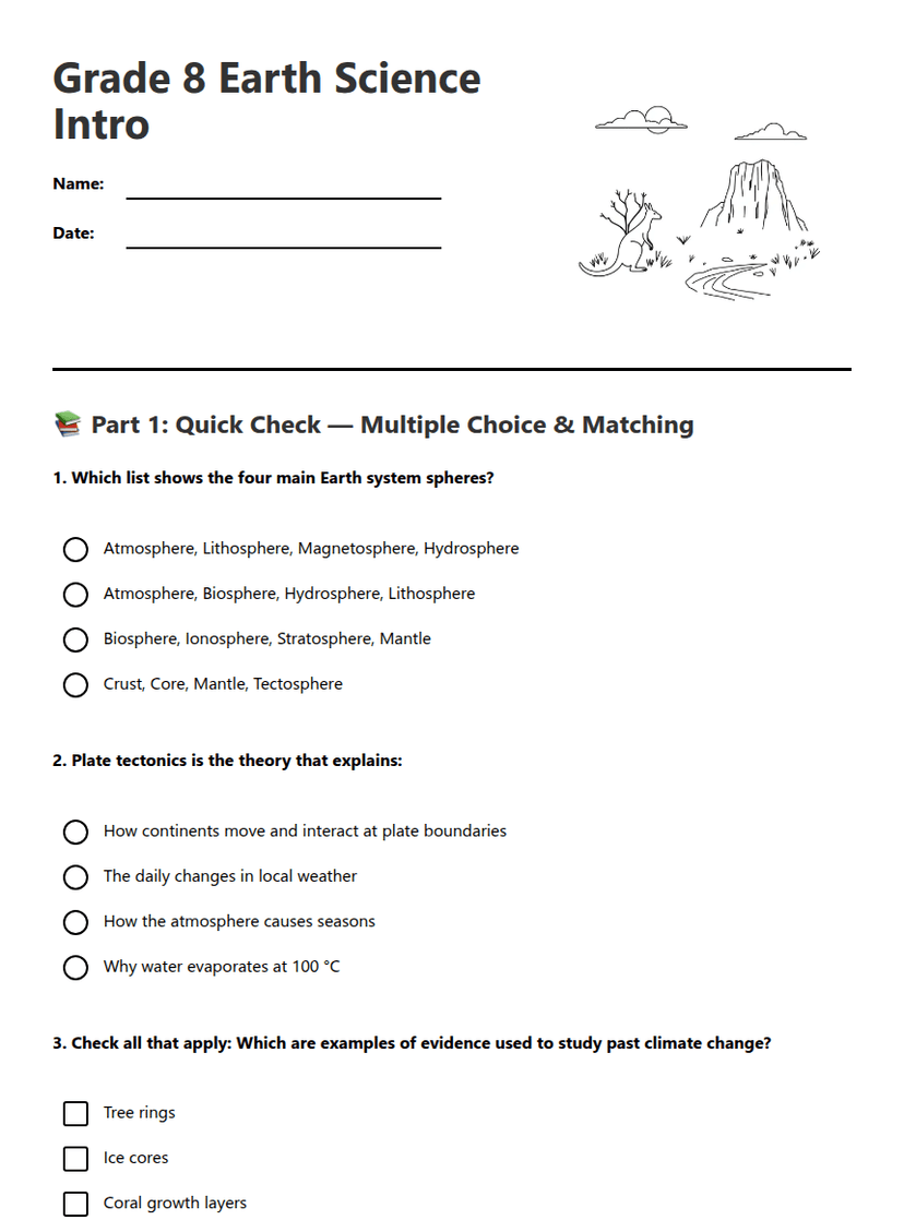 Grade 8 Earth Science Intro