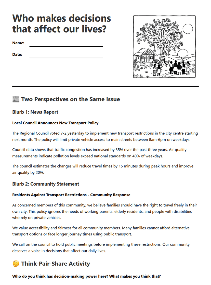Decision-Making Perspectives Worksheet