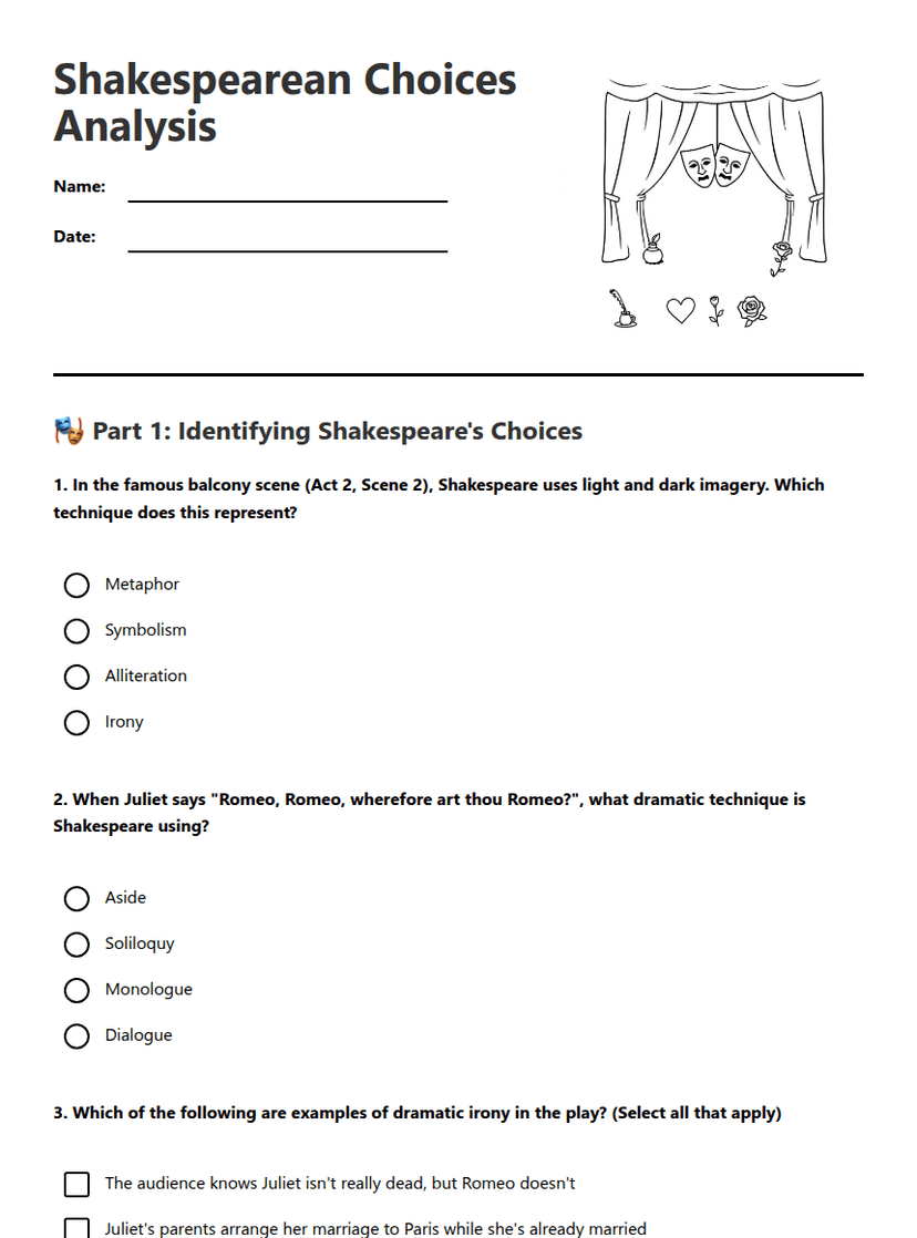 Shakespearean Choices Analysis