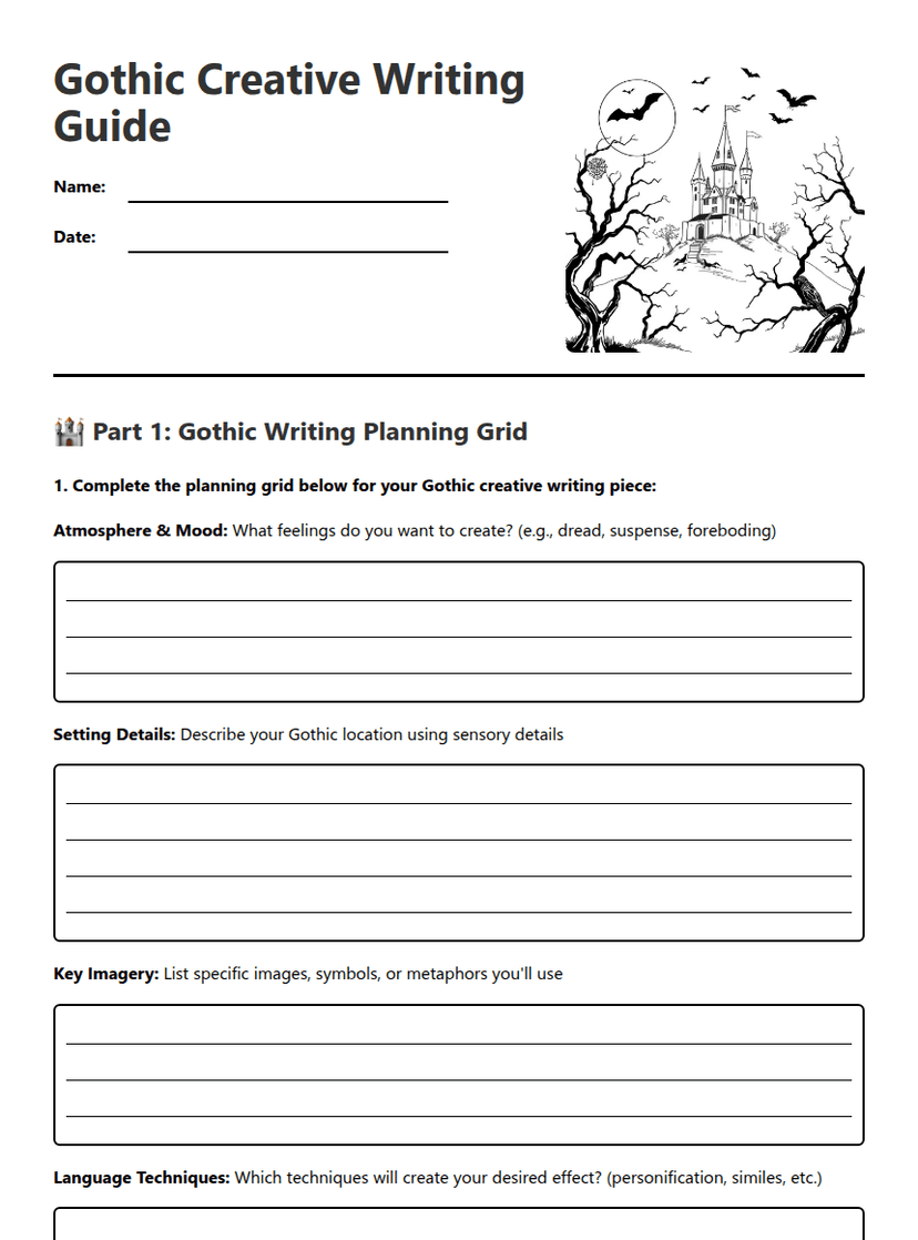Gothic Creative Writing Guide