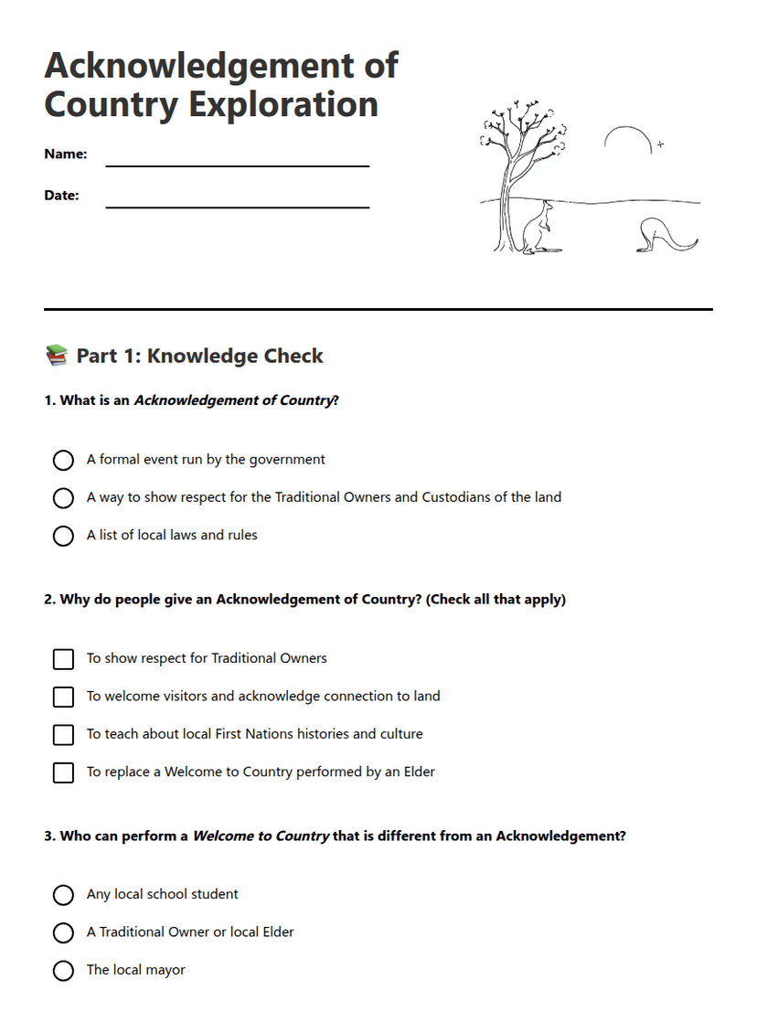 Acknowledgement of Country Exploration