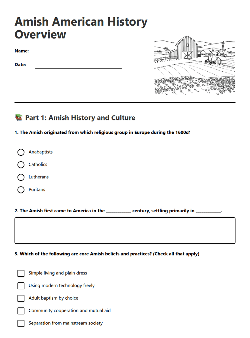 Amish American History Overview