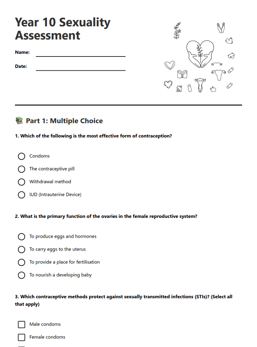 Year 10 Sexuality Assessment