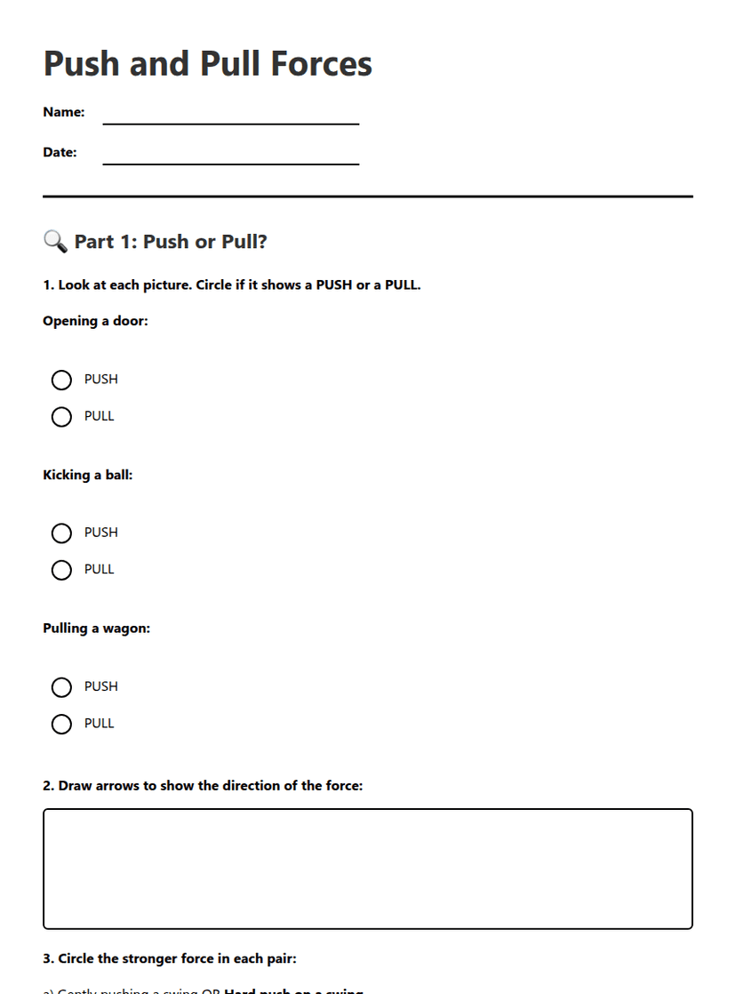 Push and Pull Forces