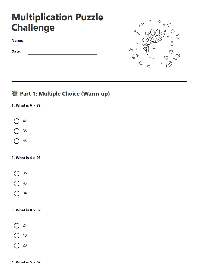 Multiplication Puzzle Challenge