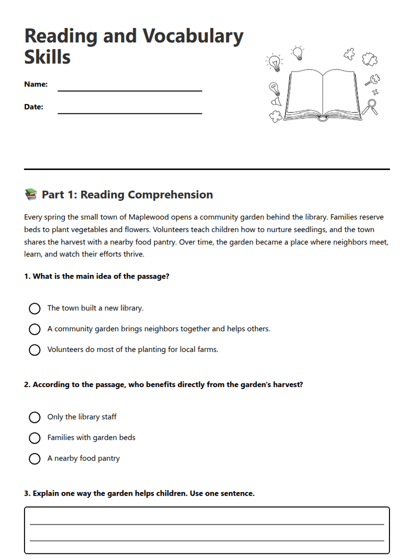 Reading and Vocabulary Skills