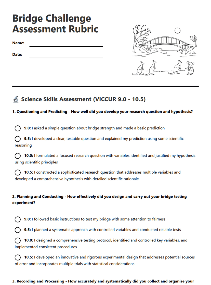 Bridge Challenge Assessment Rubric