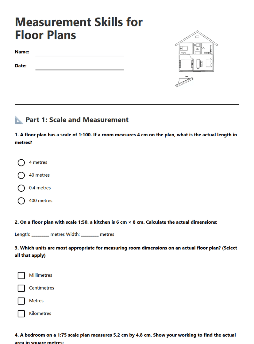 Measurement Skills for Floor Plans