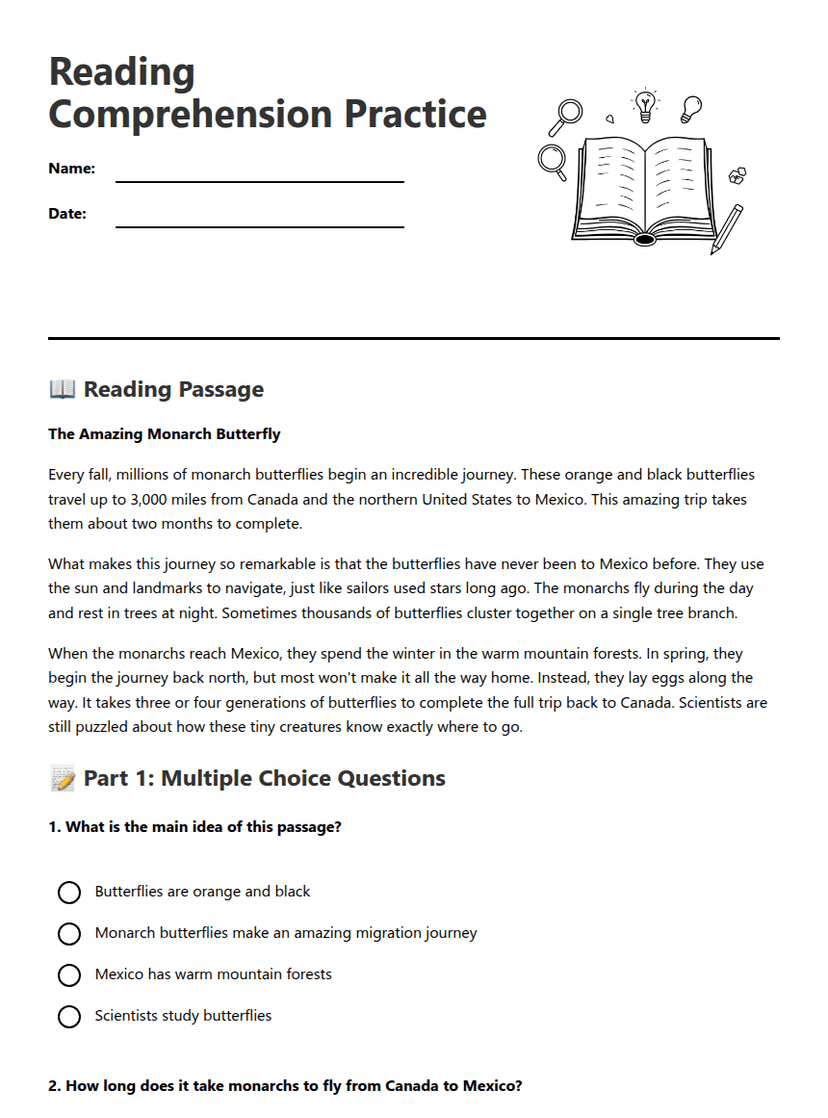 Reading Comprehension Practice