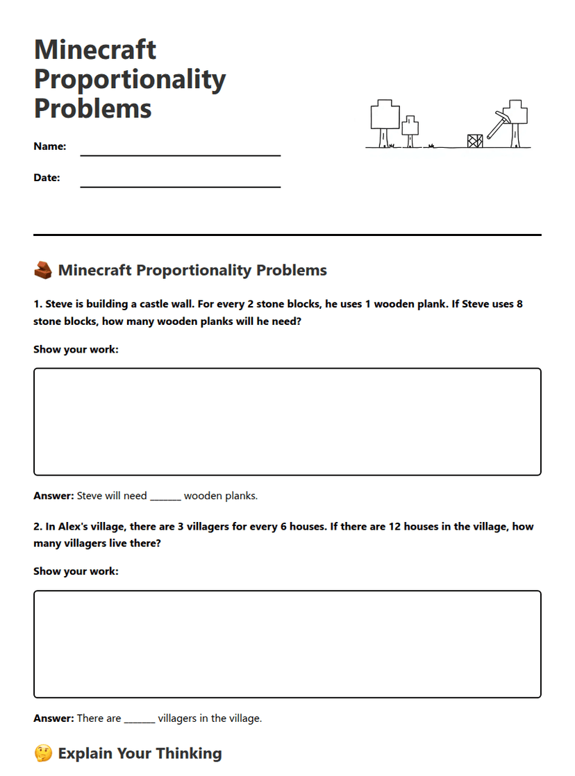 Minecraft Proportionality Problems
