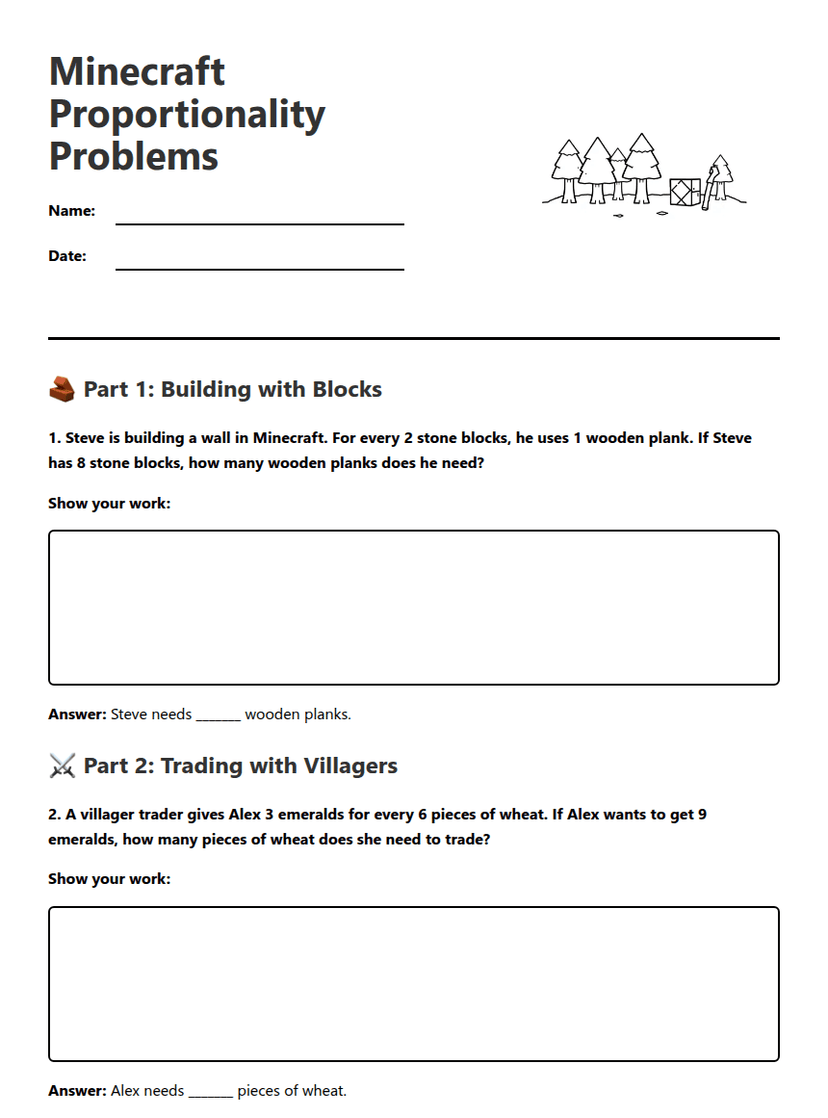 Minecraft Proportionality Problems