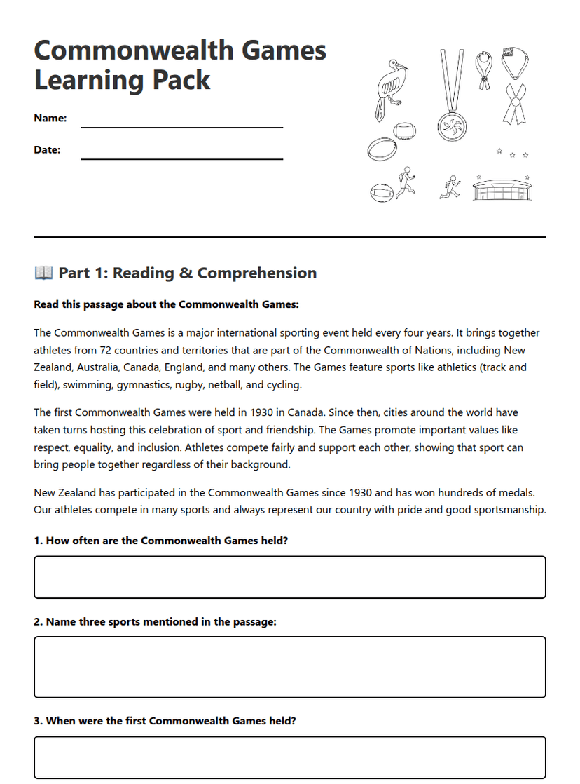 Commonwealth Games Learning Pack