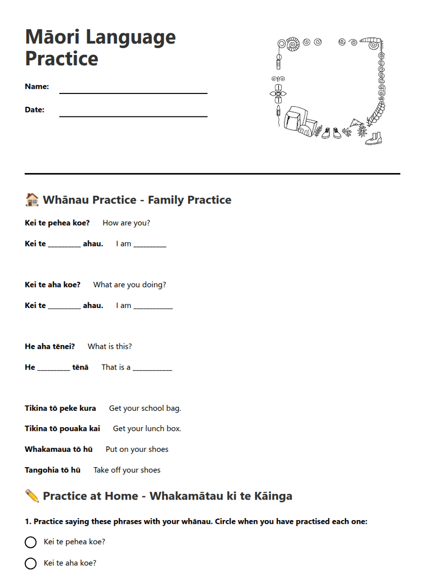 Māori Language Practice