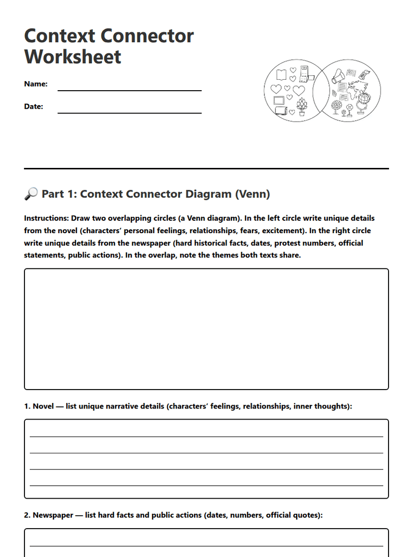 Context Connector Worksheet