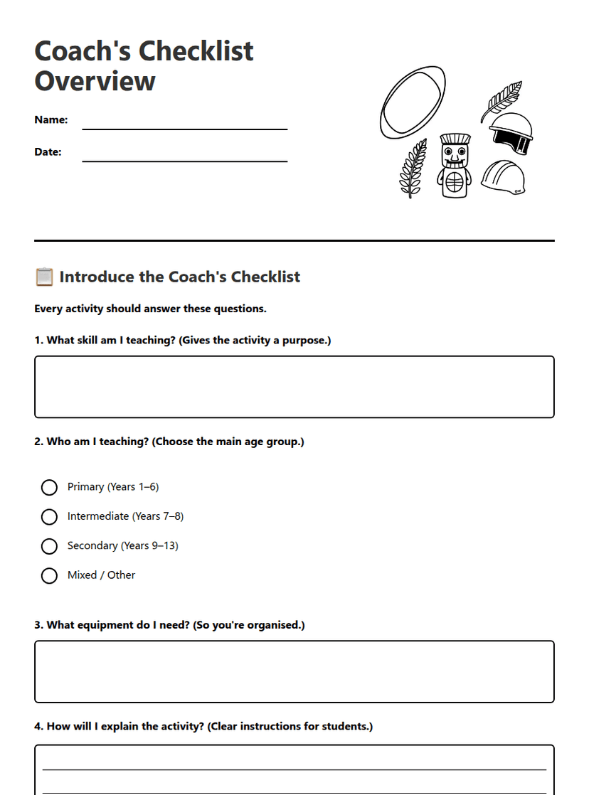 Coach's Checklist Overview