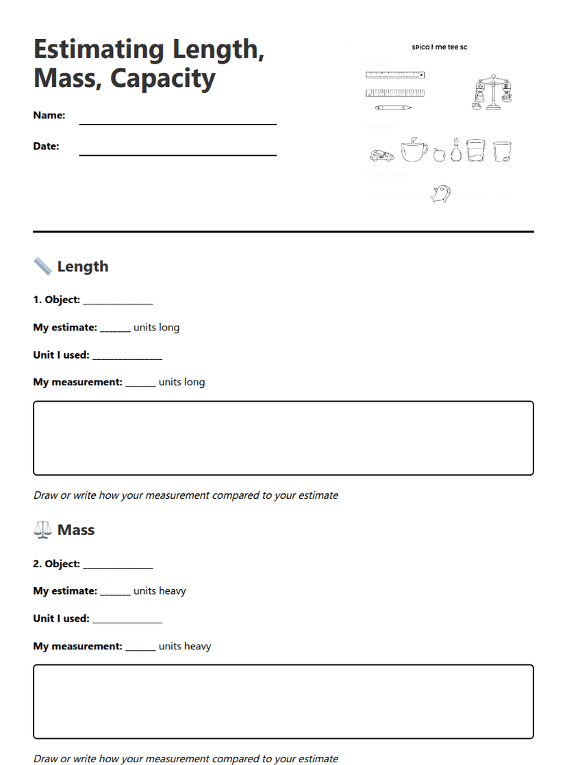 Estimating Length, Mass, Capacity