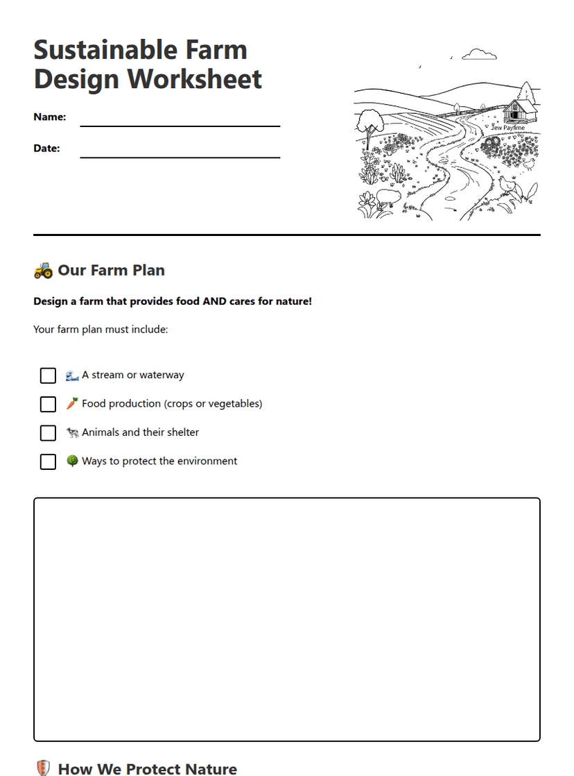Sustainable Farm Design Worksheet