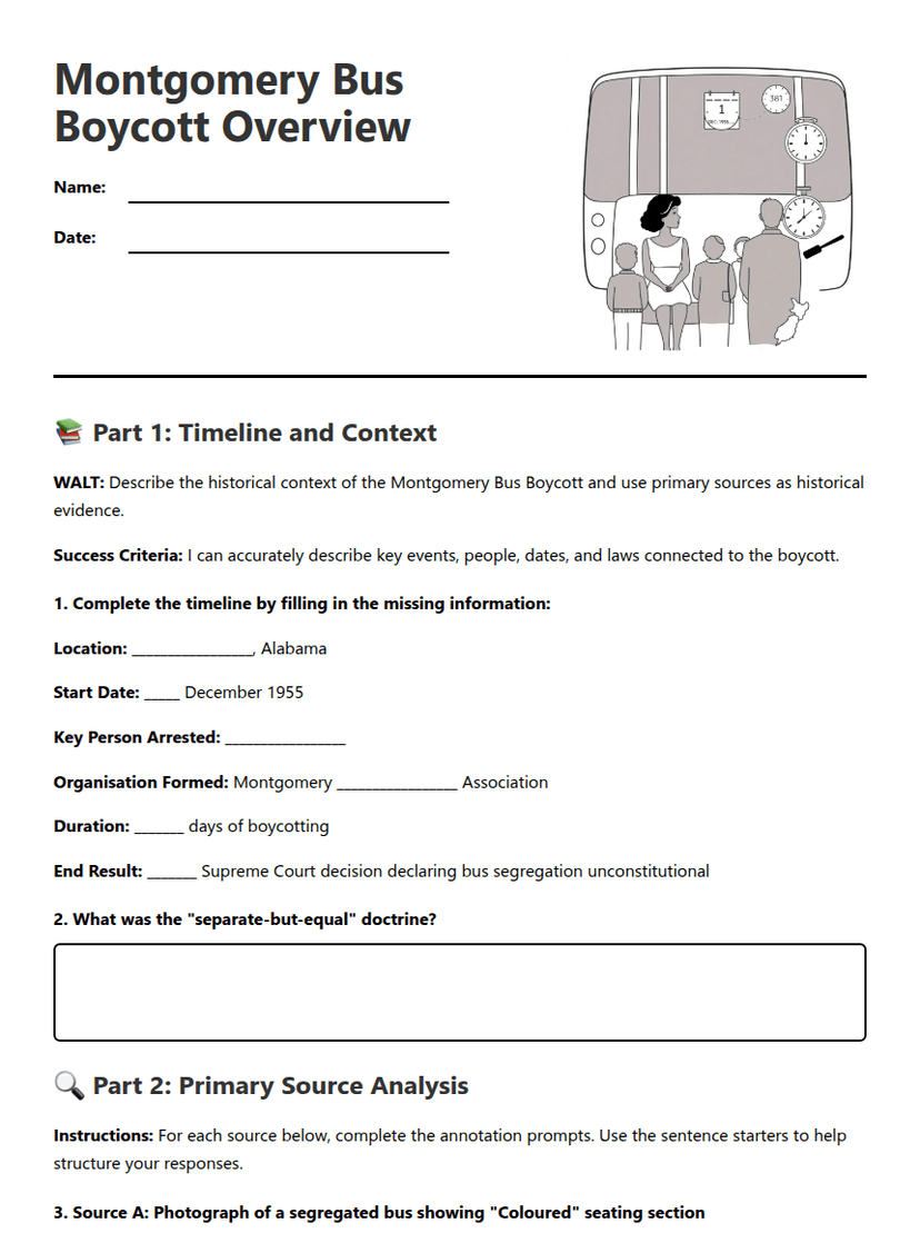Montgomery Bus Boycott Overview