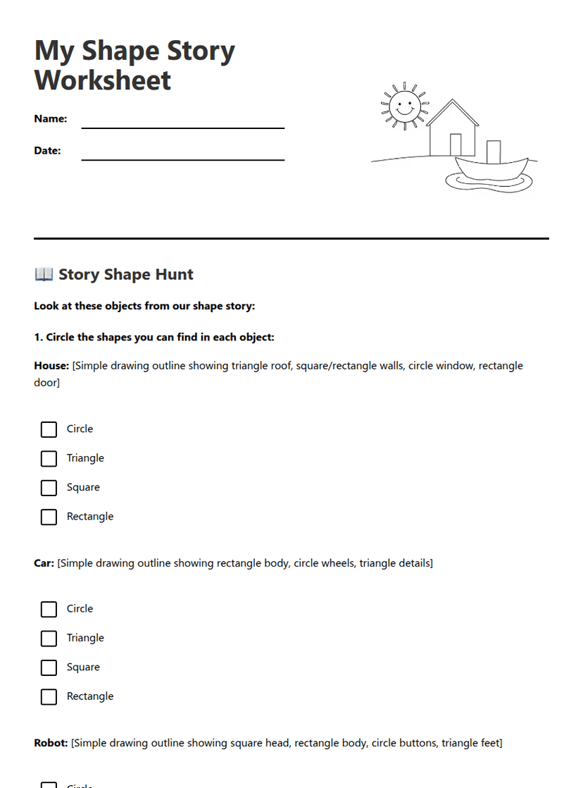 My Shape Story Worksheet