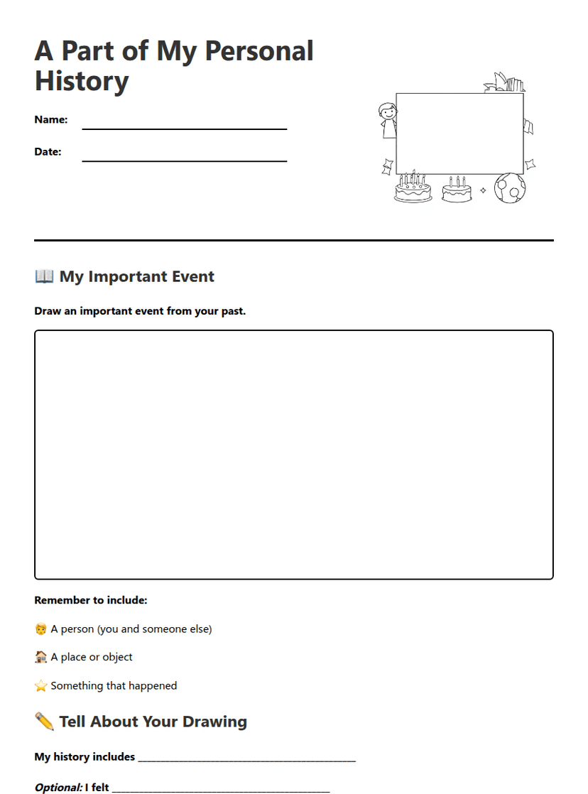 Personal History Drawing Sheet