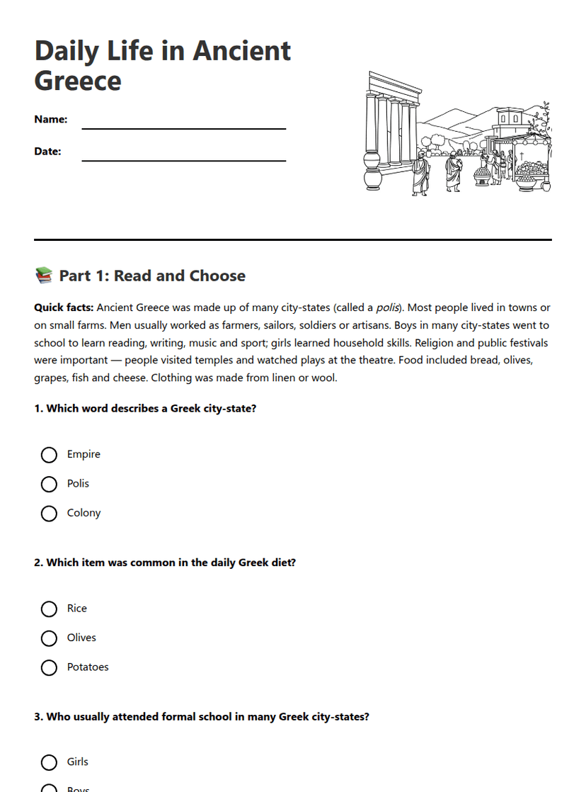 Daily Life in Ancient Greece