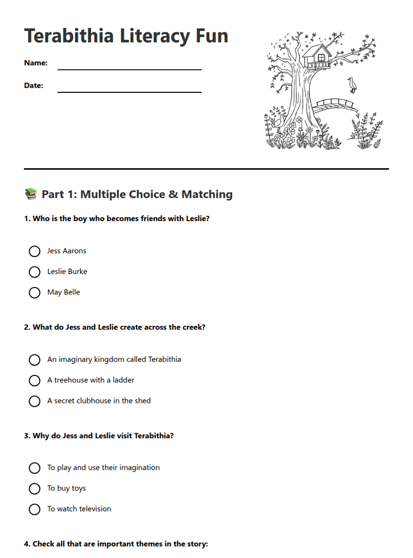 Terabithia Literacy Fun