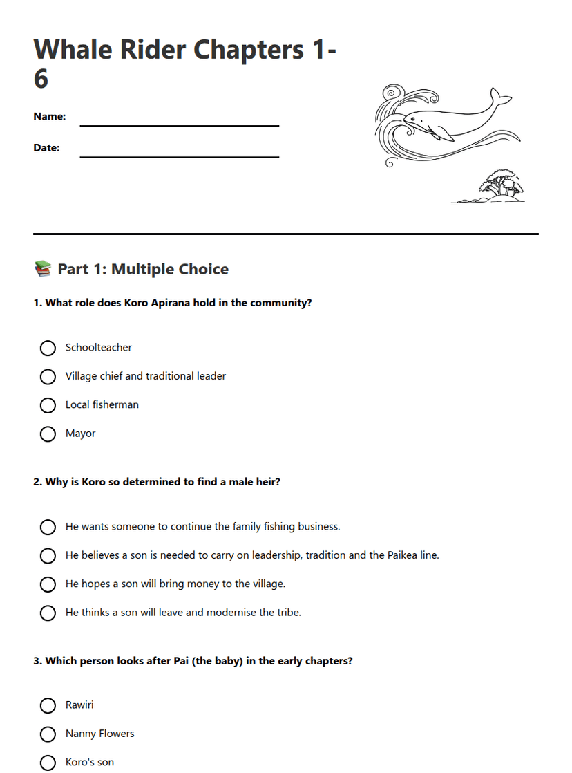 Whale Rider Chapters 1-6