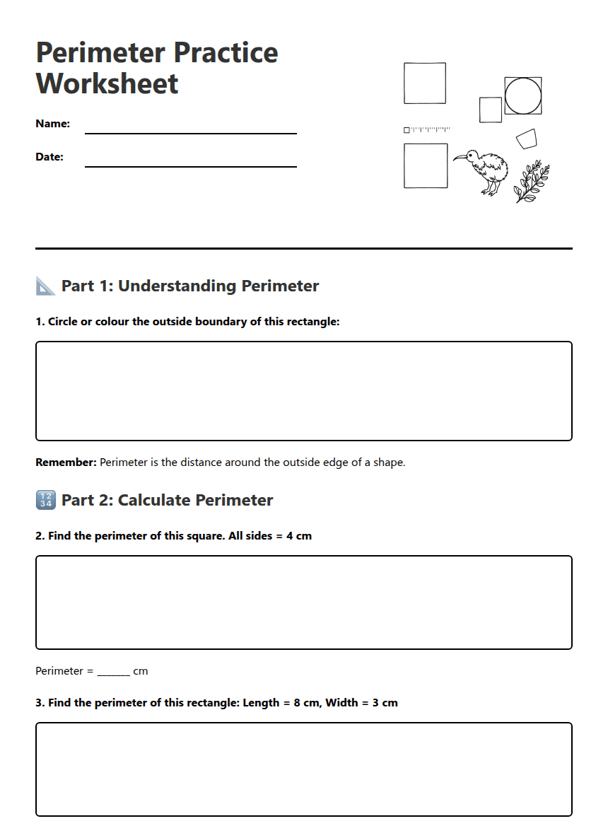 Perimeter Practice Worksheet worksheet preview