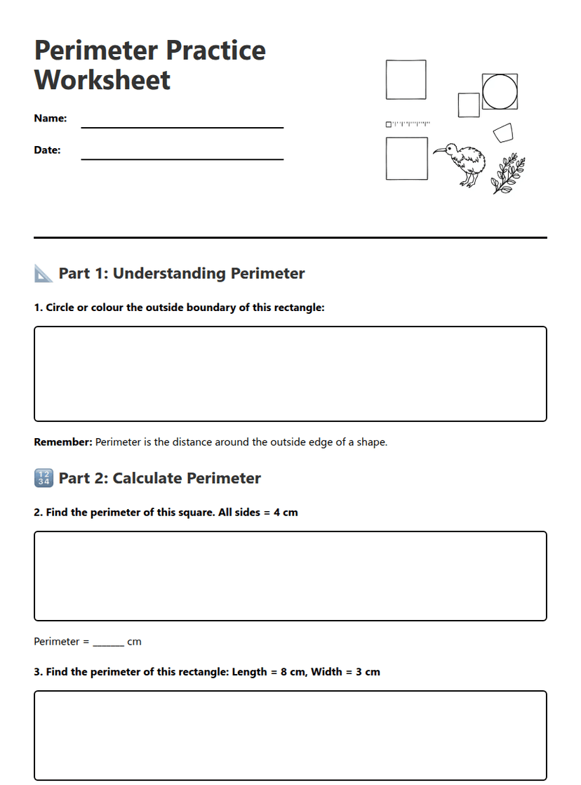 Perimeter Practice Worksheet