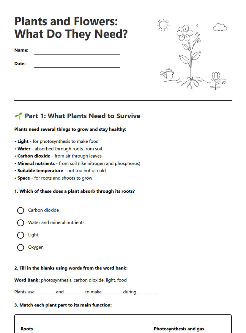 Plant Needs and Functions