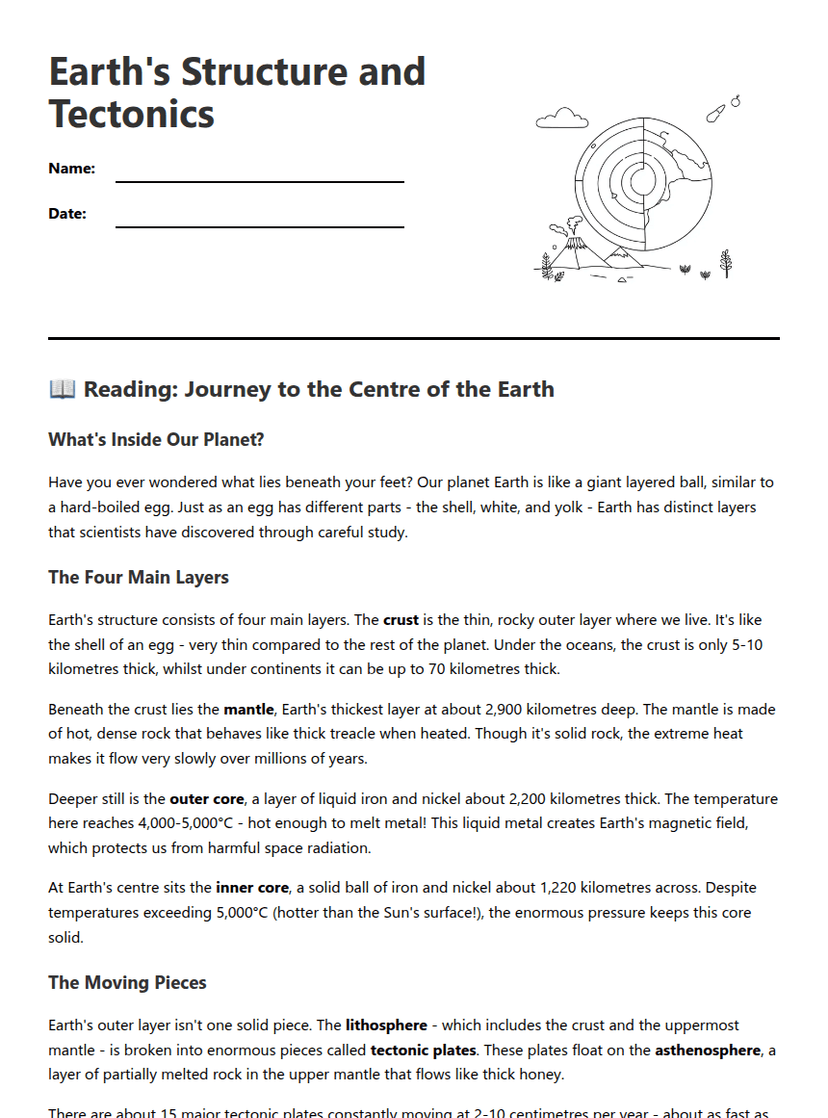 Earth's Structure and Tectonics