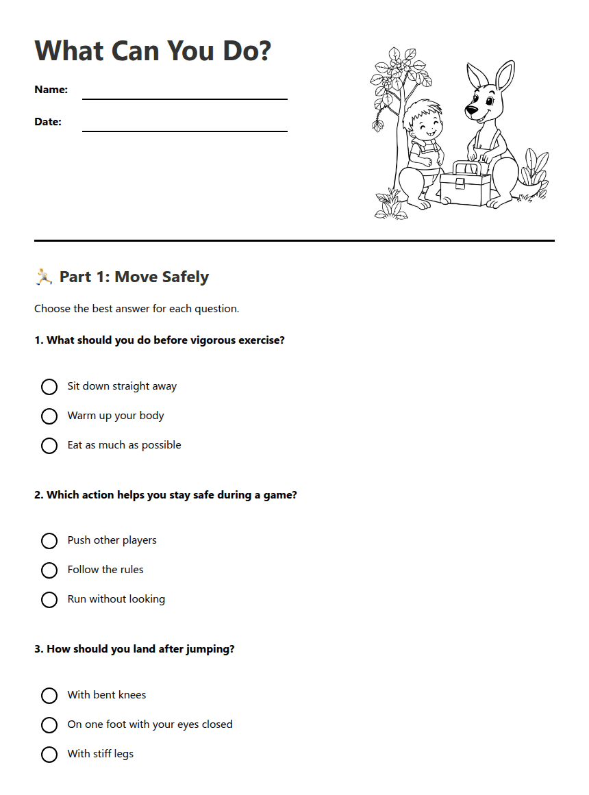 What Can You Do? worksheet preview
