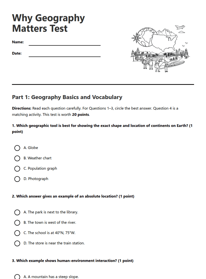 Why Geography Matters Test