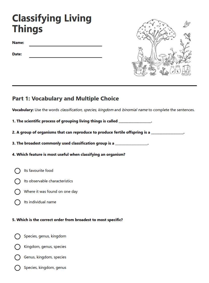 Classifying Living Things