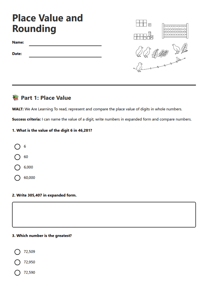 Place Value and Rounding