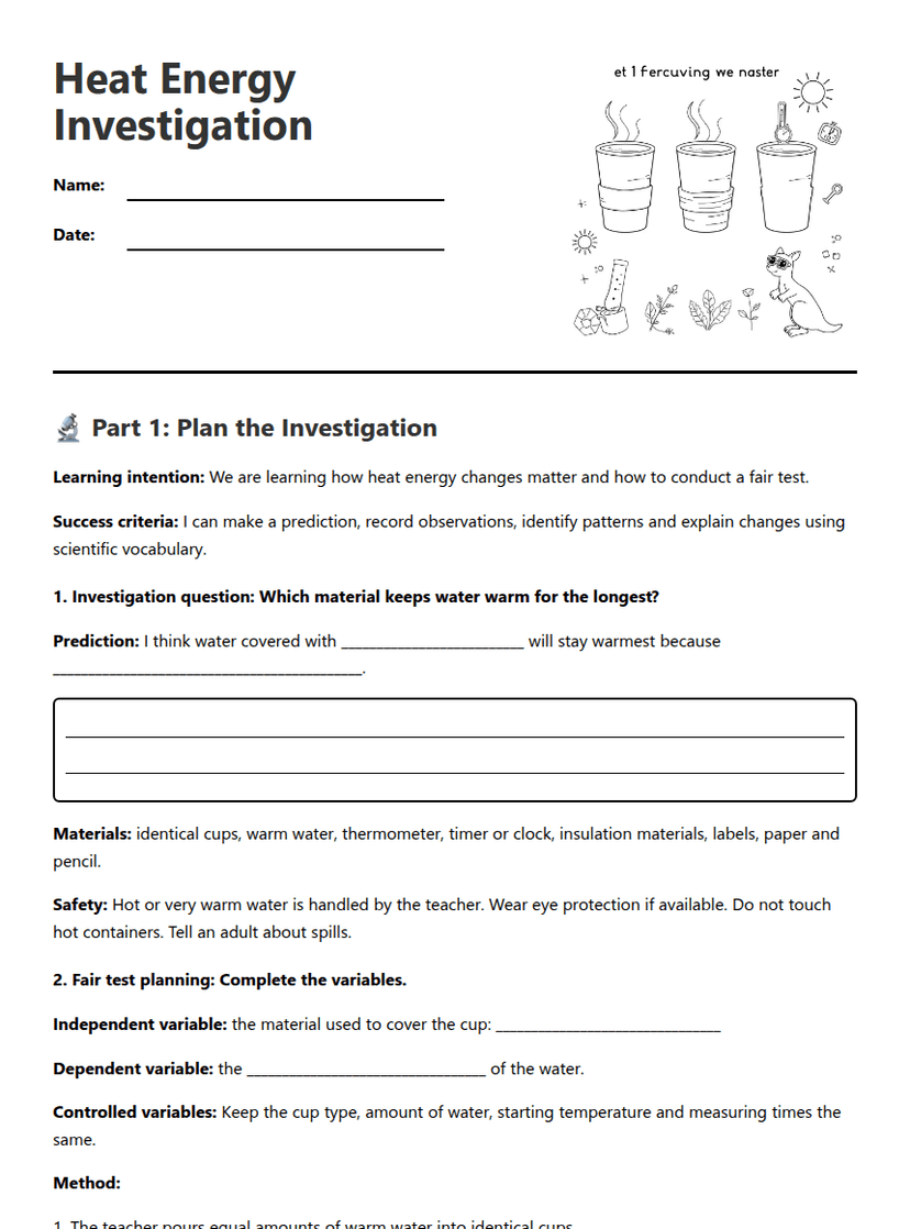 Heat Energy Investigation