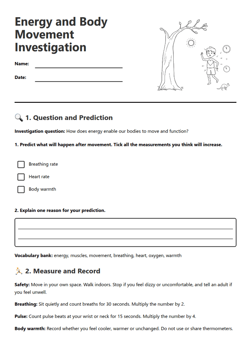 Energy and Body Movement Investigation