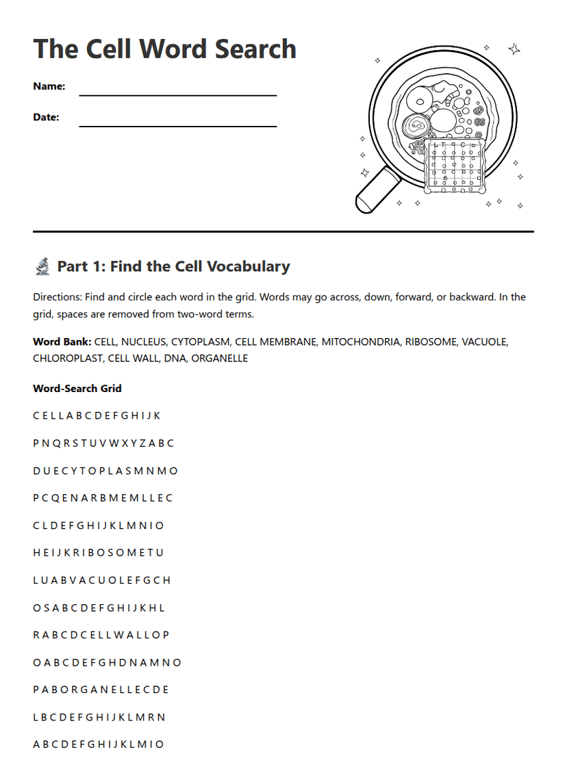 The Cell Word Search