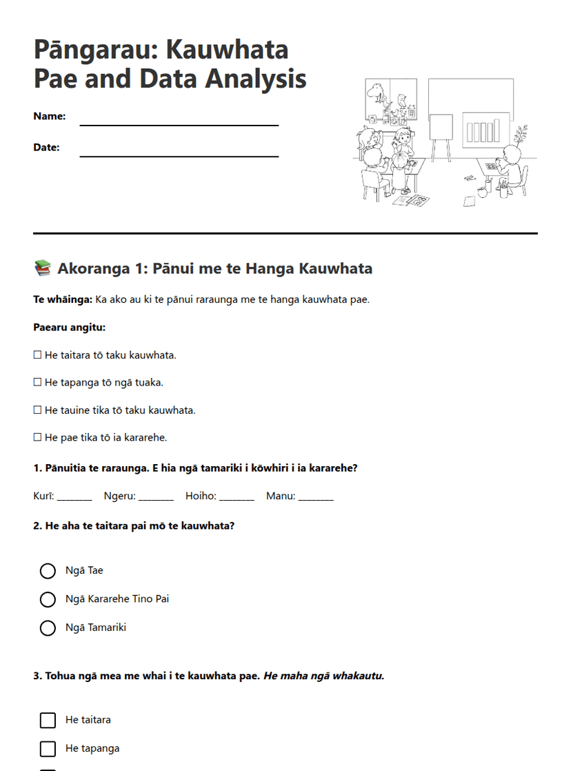 Pāngarau: Kauwhata Pae and Data Analysis