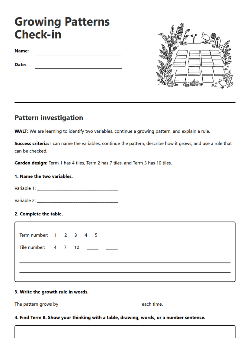 Growing Patterns Check-in