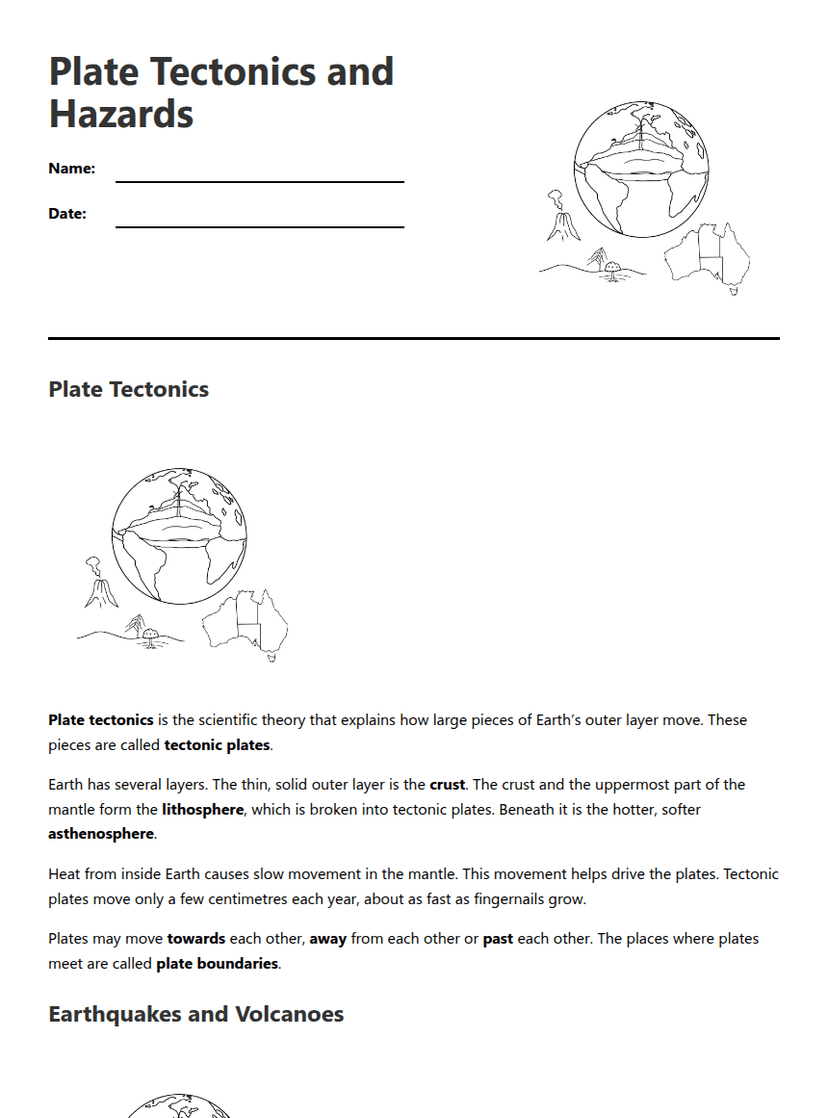 Plate Tectonics and Hazards