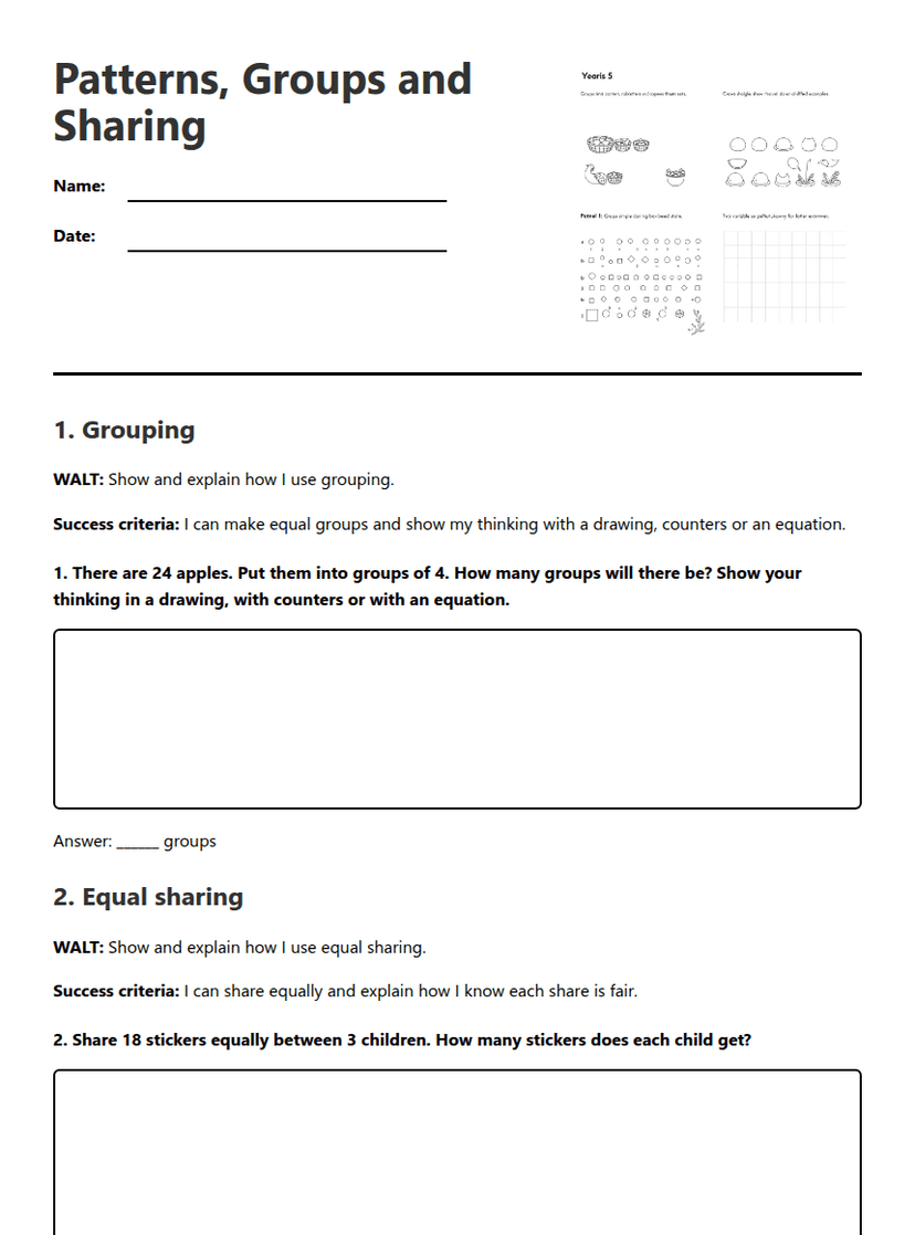 Patterns, Groups and Sharing