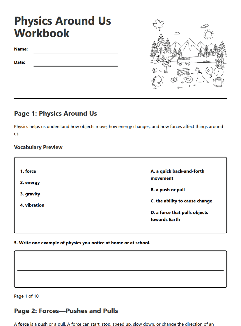 Physics Around Us Workbook