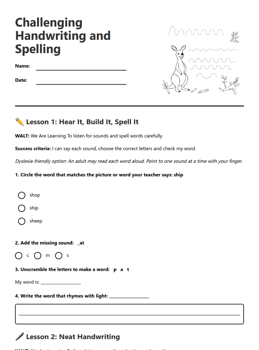 Challenging Handwriting and Spelling
